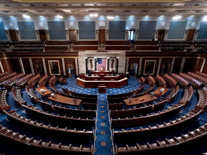 Interior of the United States Congress.