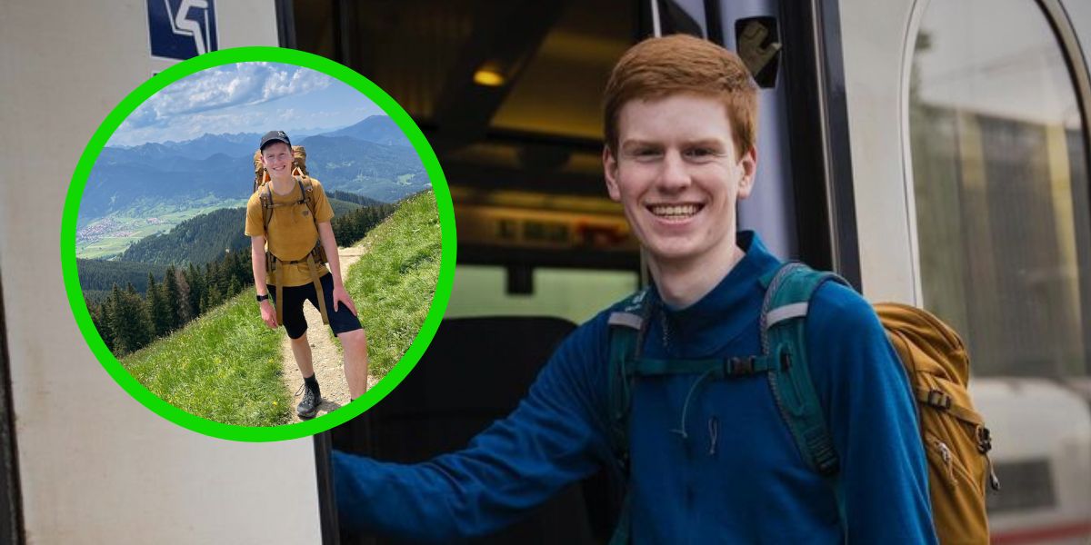 The young Lasse Stolley left his homeland to travel across his country by train

