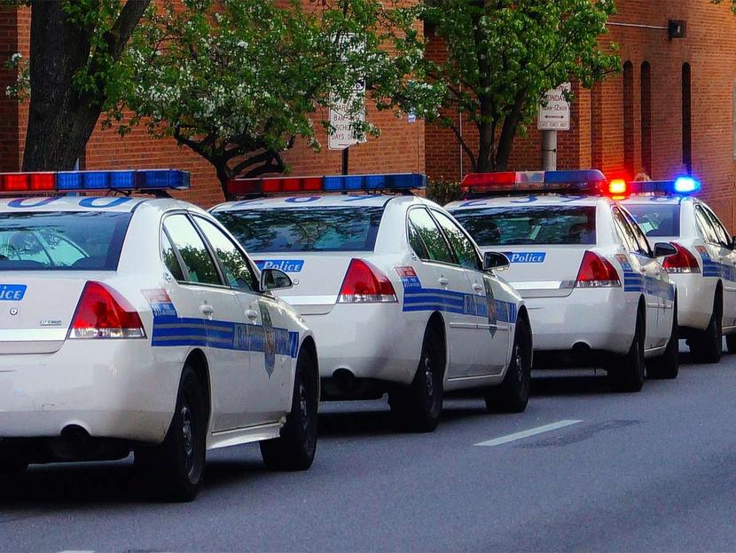 Patrol cars park on the streets of the United States