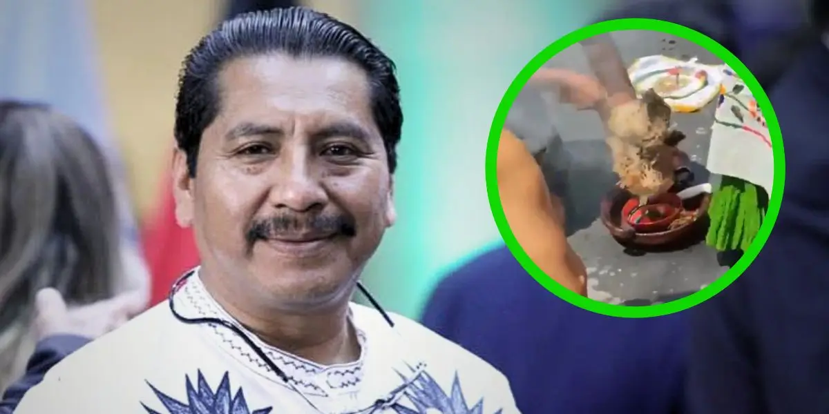 A Mexican senator sacrificed a chicken to the rain god