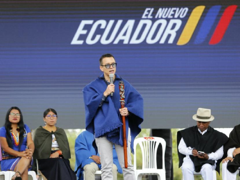 Daniel Noboa at a conference in Ecuador.