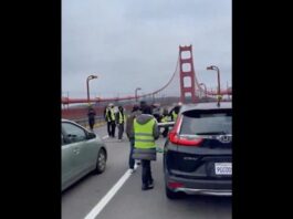 Fight breaks out: Pro-Palestinian demonstrators block the Golden Gate Bridge

