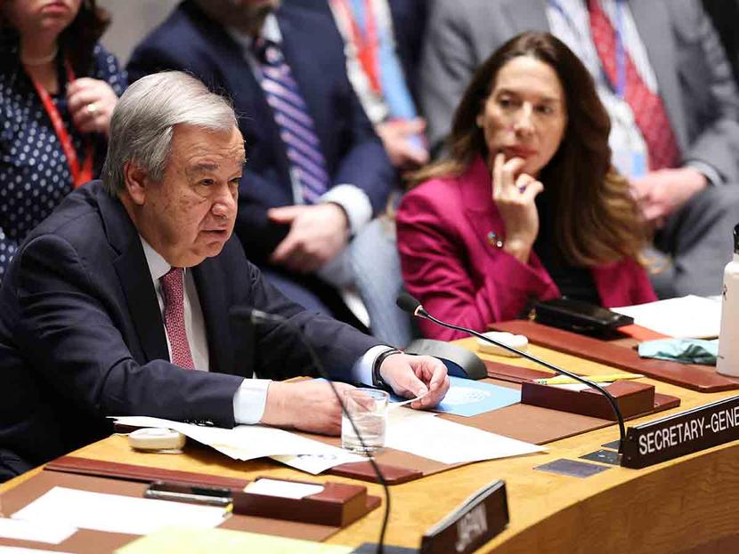 The Secretary General of the UN, António Guterres, in an extraordinary meeting