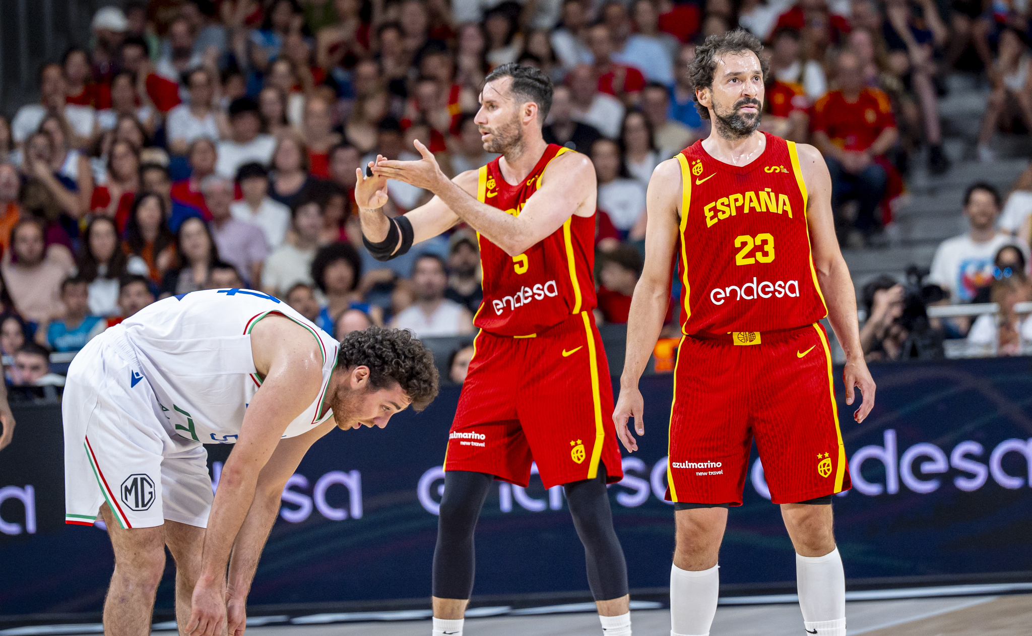 Rudy and Llull, on the court.