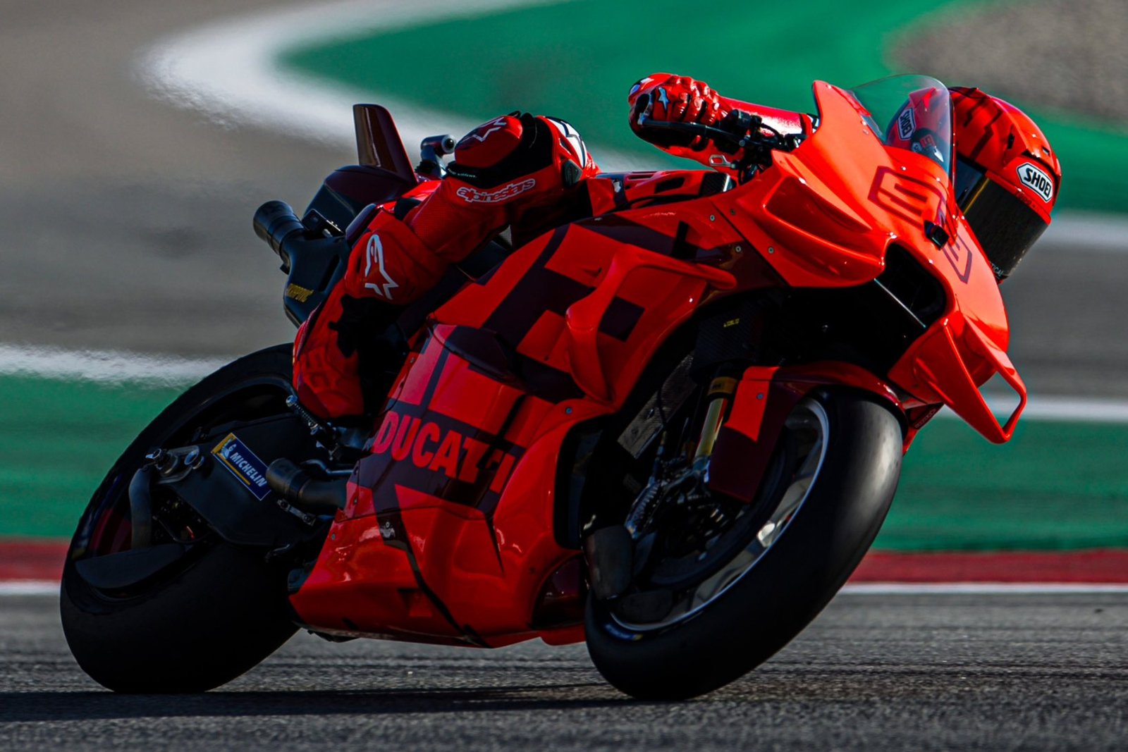 Marc, during the MotoGP test held in Barcelona.