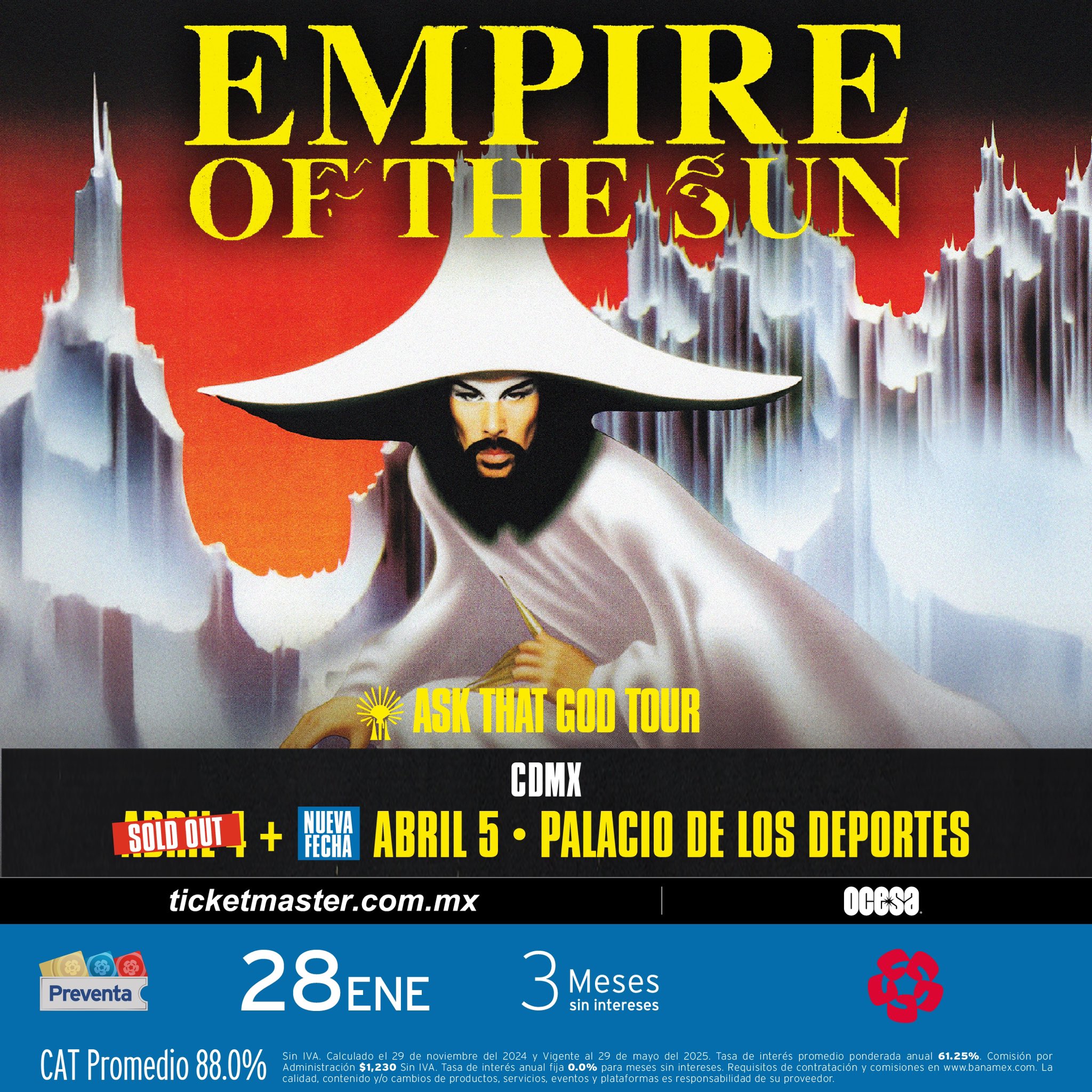 Flyer for Empire of the Sun's second date in CDMX