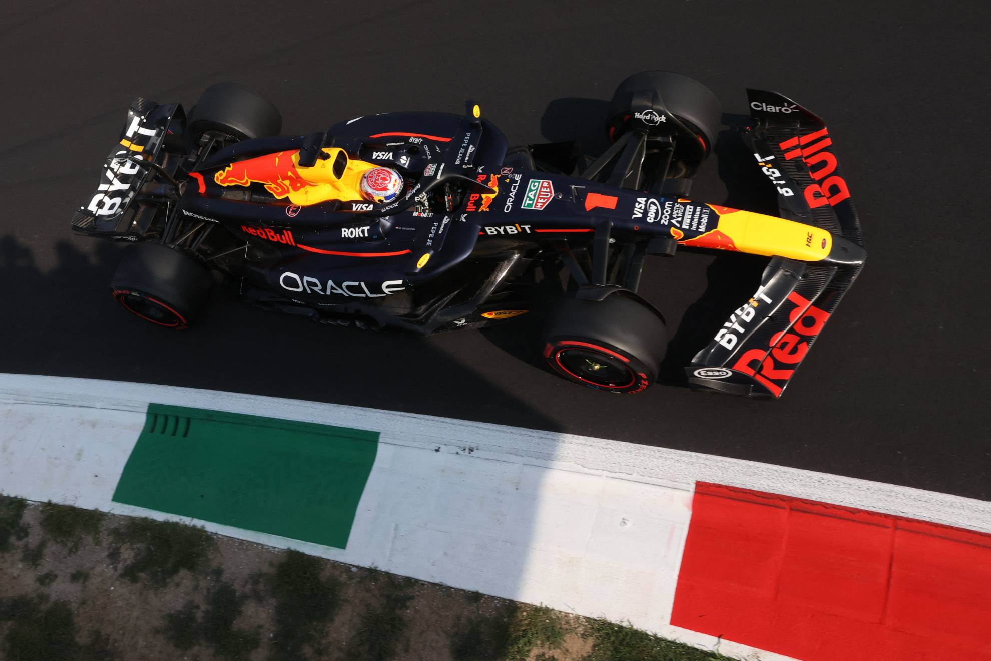 Verstappen, with the RB20, at the Italian GP last year.