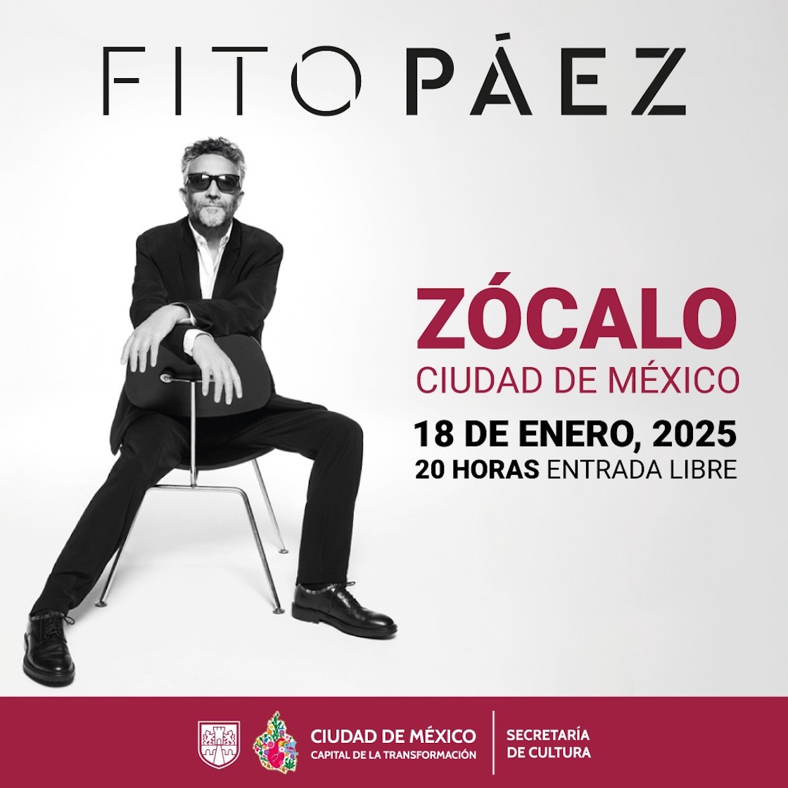 Fito Páez in the Zócalo of CDMX 