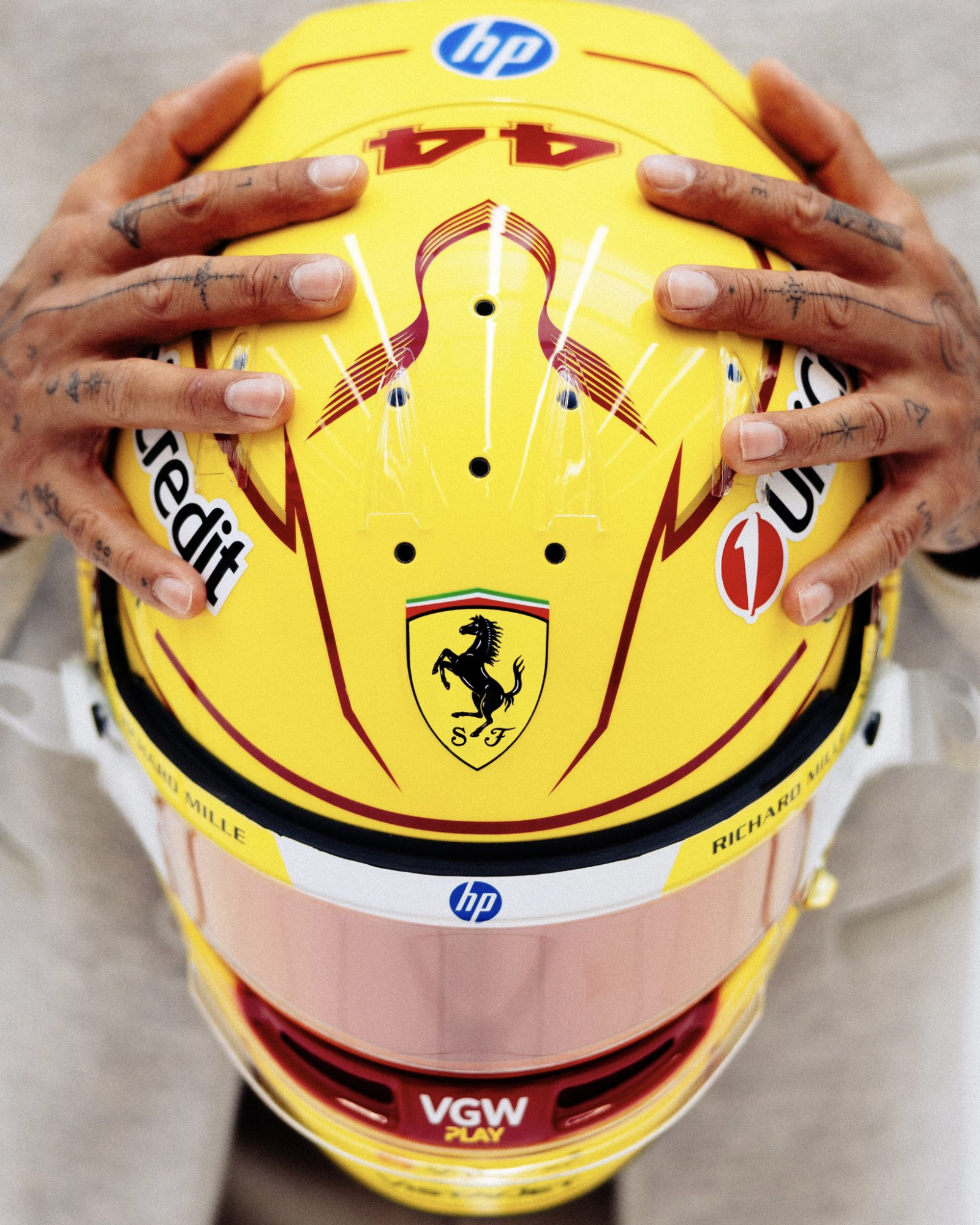 This is the new Hamilton 2025 helmet.