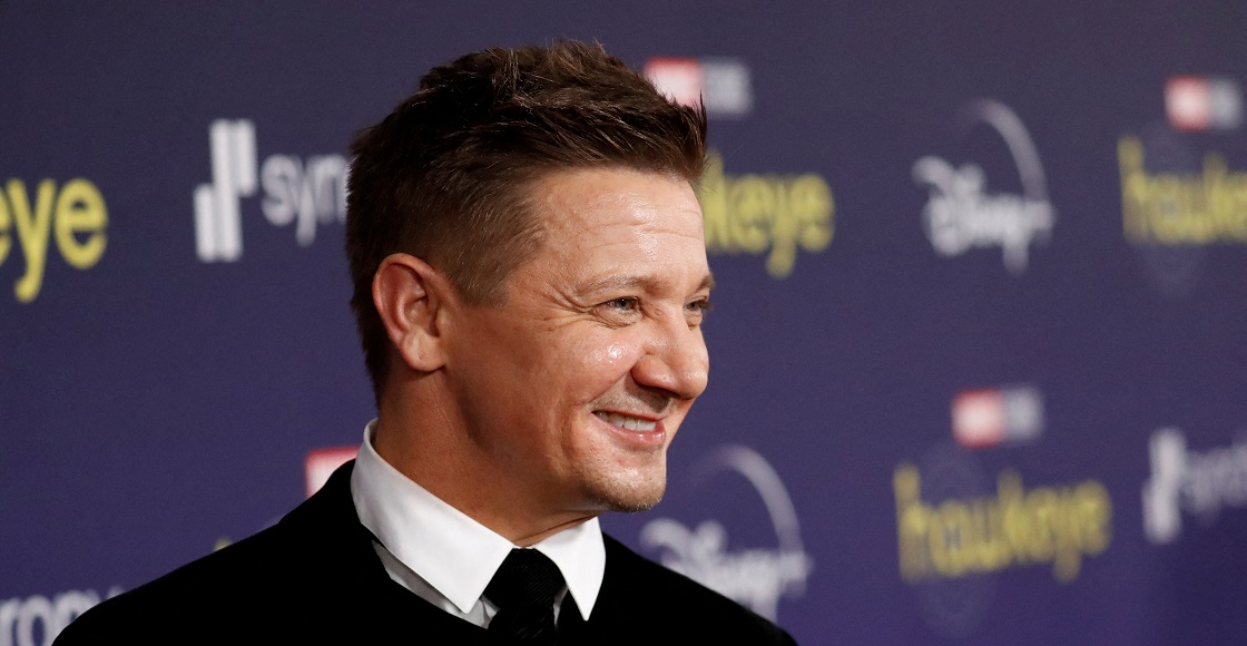FILE PHOTO: Actor Jeremy Renner poses for a picture during the premiere of the television series Hawkeye at El Capitan theater in Los Angeles, California, US November, 17, 2021.