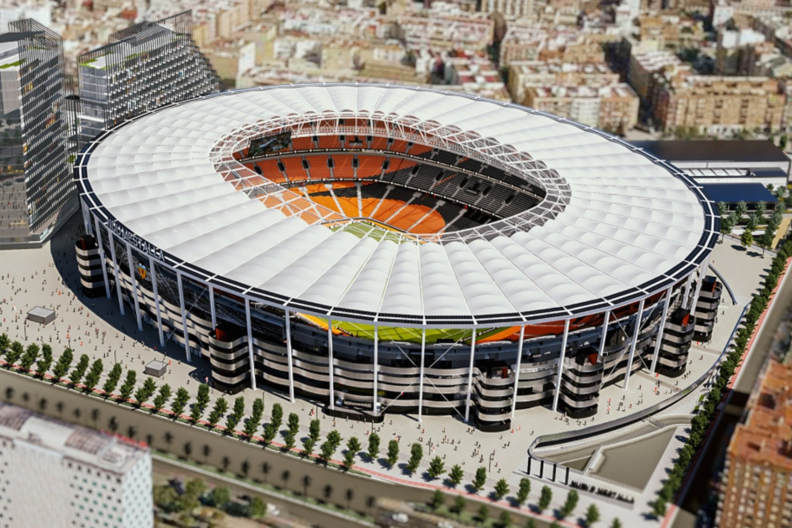 Recreation of the new Mestalla.