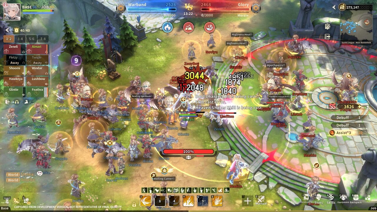 Ragnarok Online 3 Debuts First Full Gameplay Video; Pioneer Test & 2026 Launch. A large-scale battle scene in Ragnarok Online 3, featuring many characters and visual effects in a castle environment.