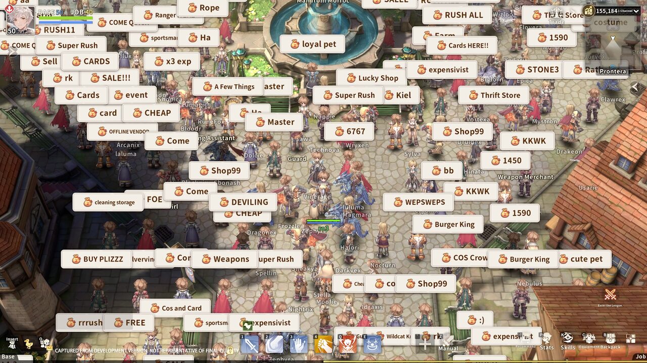 Ragnarok Online 3 Debuts First Full Gameplay Video; Pioneer Test & 2026 Launch. A bustling town scene in Ragnarok Online 3, featuring player characters interacting with each other and shops.
