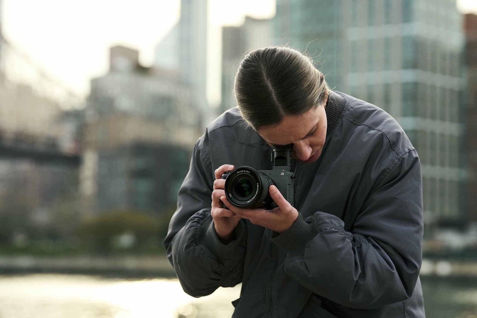 Top-down view of the Sony FX2 camera showing its compact body and flat top.