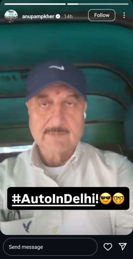 Anupam Kher Travels Delhi Metro, Auto; Shares Viral Videos Anupam Kher traveling in an auto-rickshaw