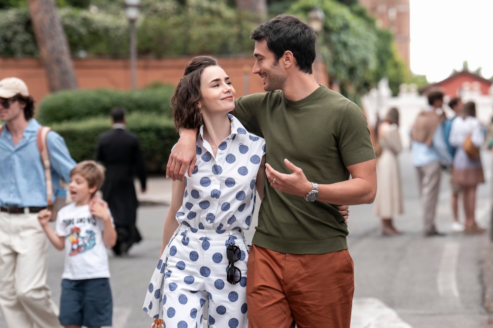 Lily Collins and Eugenio Franceschini from 'Emily in Paris'