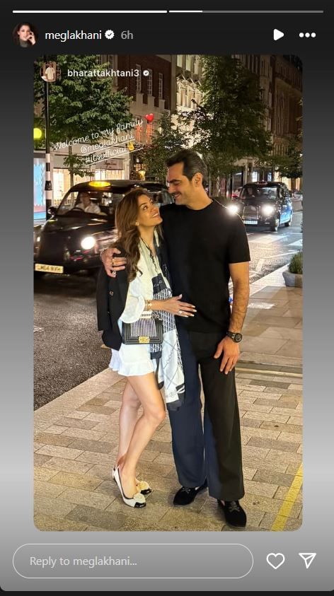 Bharat Takhtani and Meghna Lakhani laughing together