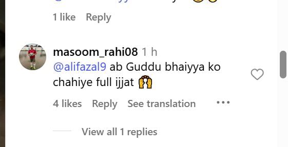 Social media reaction screenshot