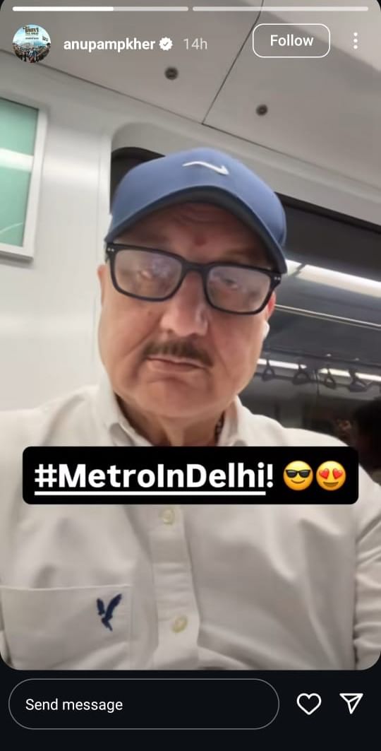Anupam Kher Travels Delhi Metro, Auto; Shares Viral Videos Anupam Kher traveling in Delhi Metro