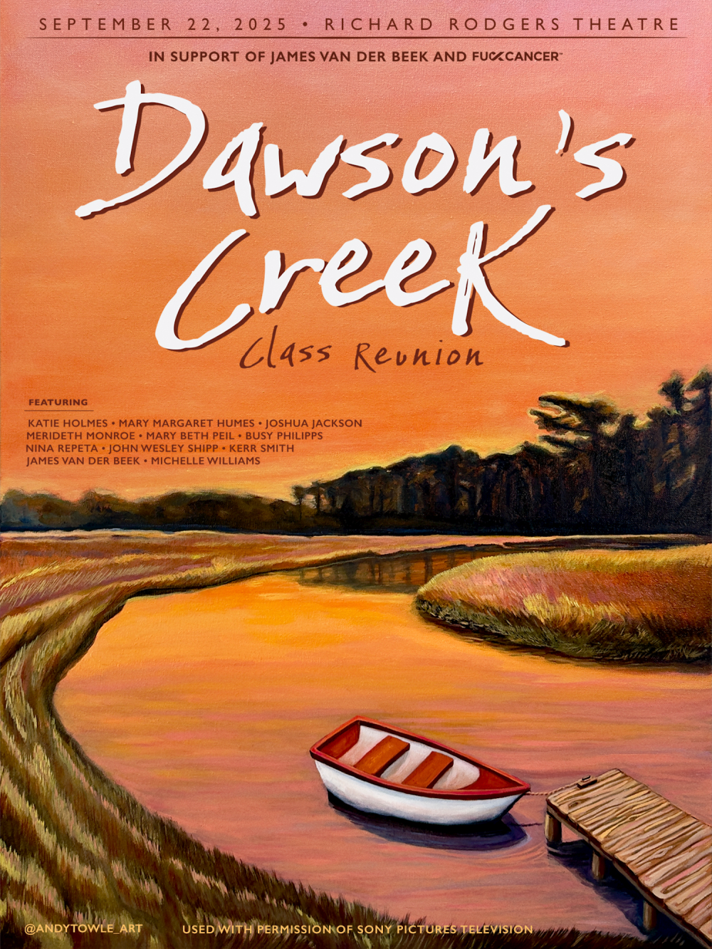 Dawson's Creek Cast Reunion for James Van Der Beek Cancer Support Dawson's Creek Class Reunion Poster