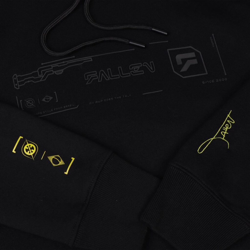 A black t-shirt with a stylized AWP rifle graphic and text.