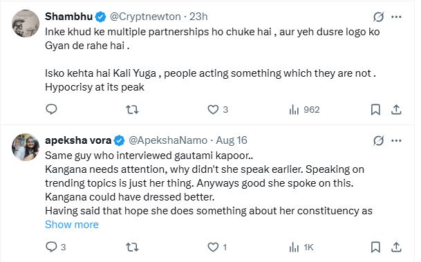 Kangana Ranaut Slams Dating Apps as Gutters Sparks Widespread Online