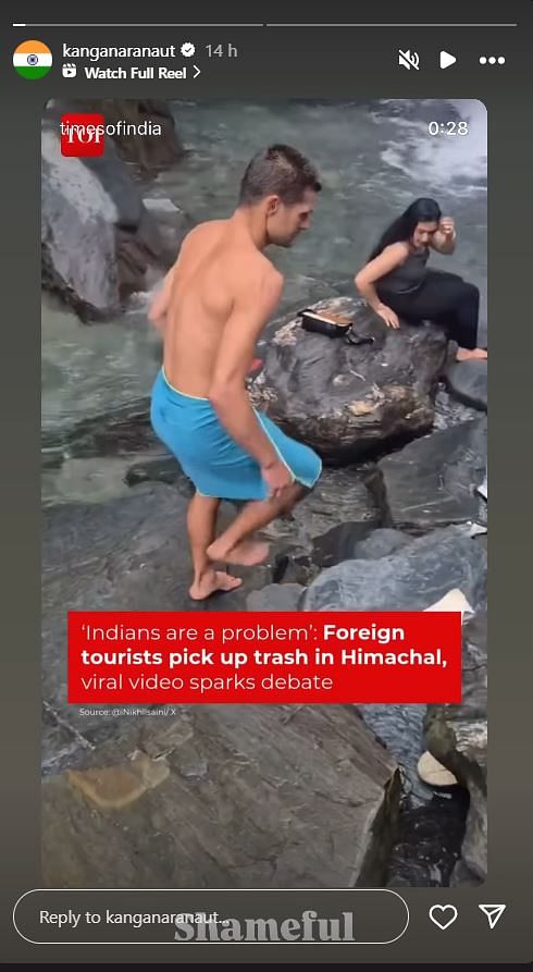 Kangana Ranaut's Instagram story