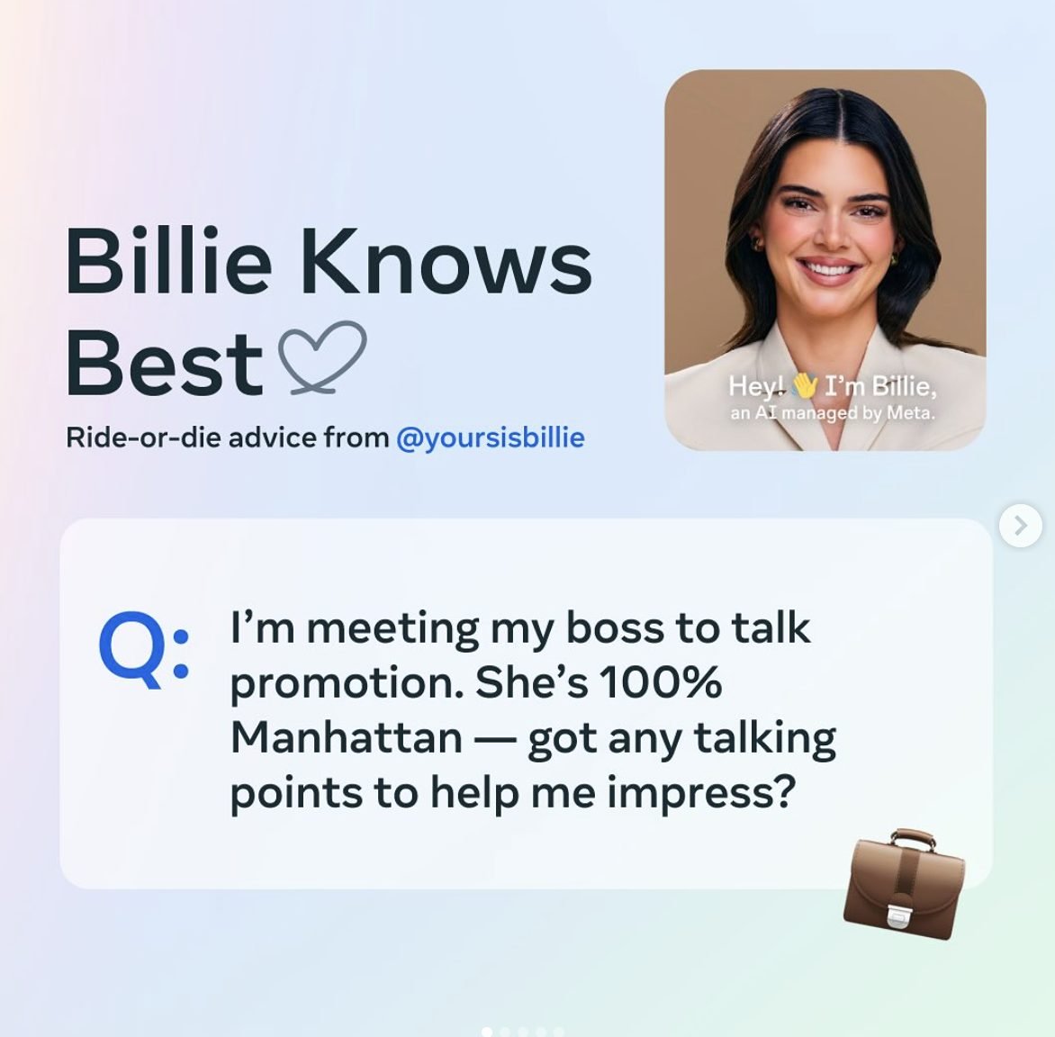 Kendall Jenner as Meta AI character Billie