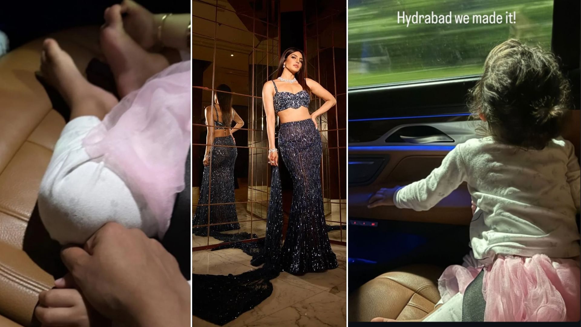 Priyanka Chopra Returns to Hyderabad for SSMB 29 Shoot with Malti Marie Priyanka Chopra's Instagram story showing Malti in Hyderabad