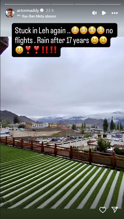 R Madhavan Stranded in Leh Rain Snow Recalls 3 Idiots