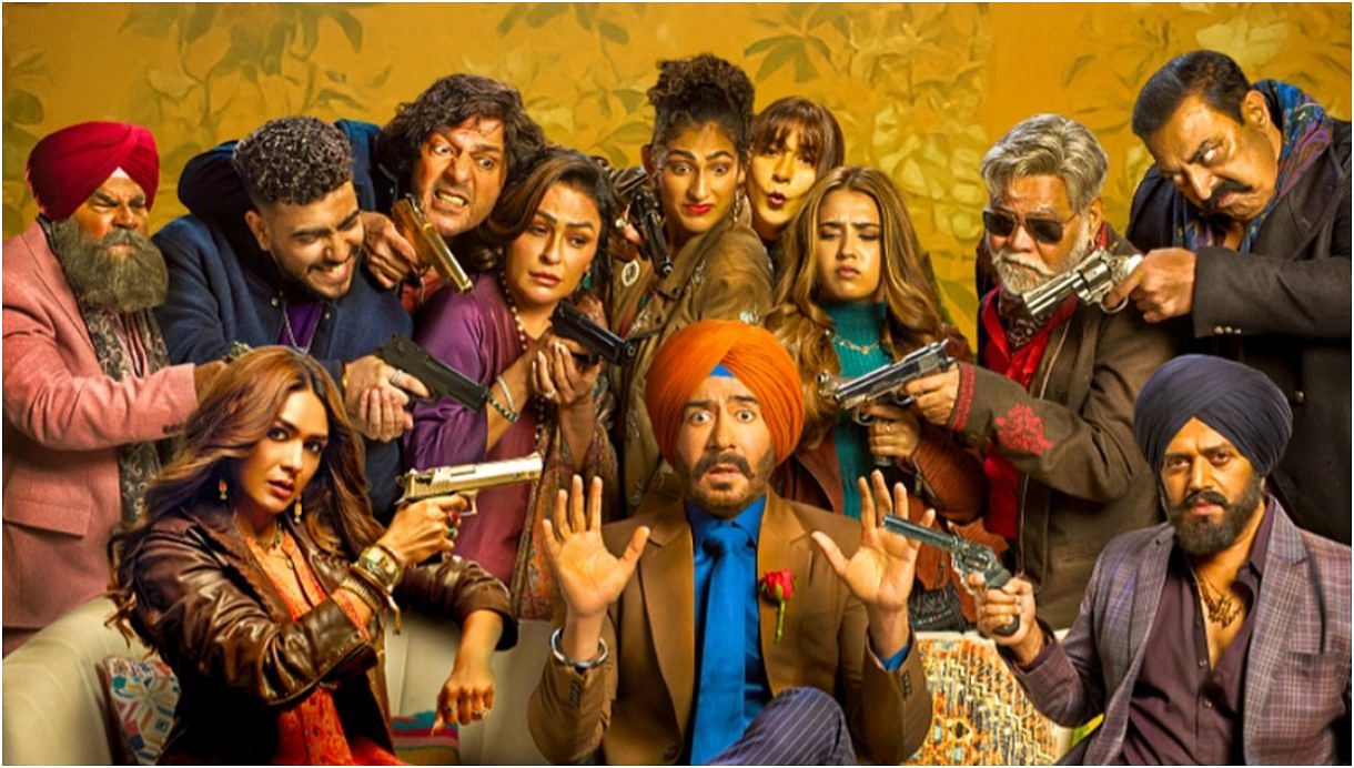 Son Of Sardaar 2 Review: Brainless Comedy, Ravi Kishan Shines, Rated 2/5 Still from the movie Son of Sardaar 2 featuring Ajay Devgn and other cast members
