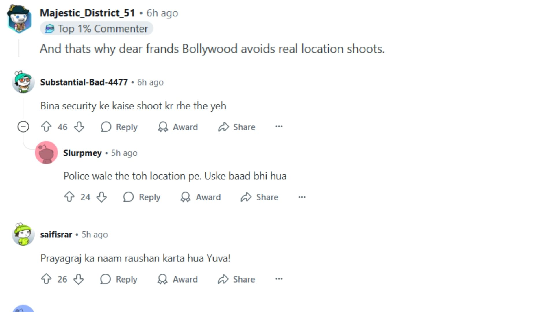 A glimpse from a film set, showing behind-the-scenes activity