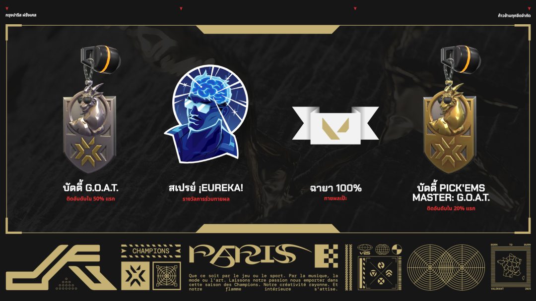 Image showing exclusive rewards for VALORANT Champions 2025.