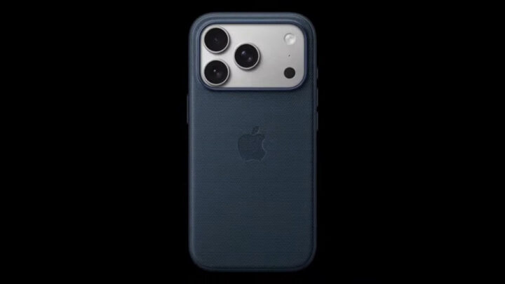 Apple Unveils New iPhone 17, Air Cases, MagSafe, and Crossbody Strap Accessories A close-up of a TechWoven fabric case for iPhone 17 Pro.