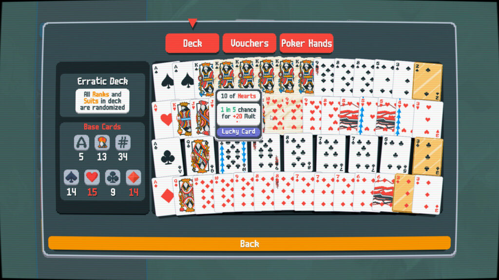 Screenshot of the Balatro game interface, showing playing cards and game elements.