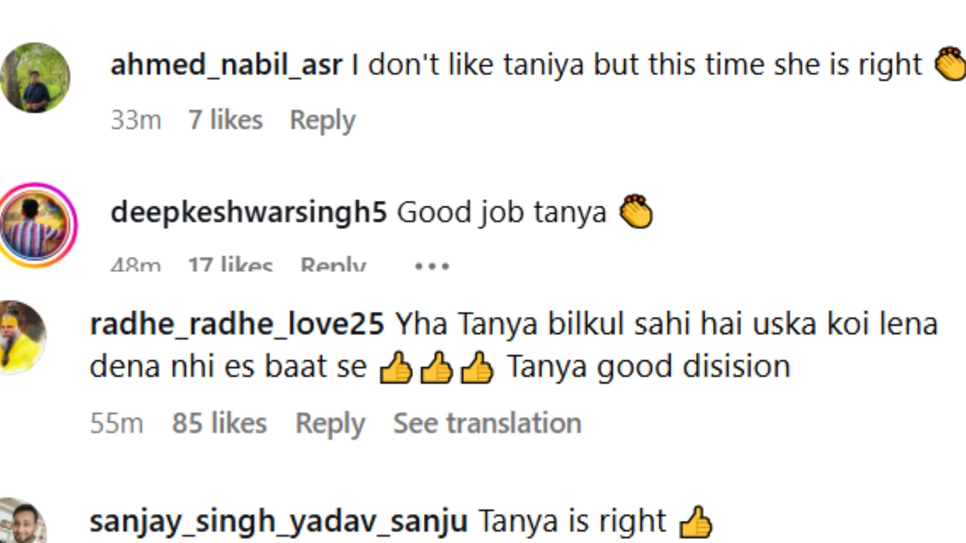 Tanya Mittal looking surprised or upset during a Bigg Boss episode