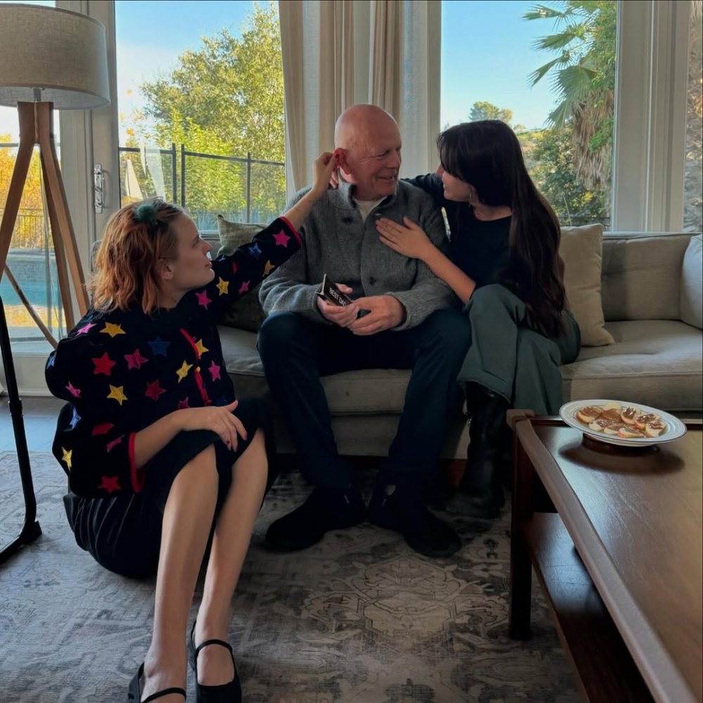 Bruce Willis Beaming with Daughters in Rare Photo Amid Dementia Battle Bruce Willis Laughs With Daughters Tallulah and Scout in Rare Family Photo