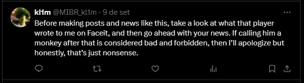 Screenshot of kl1m's deleted post on X (formerly Twitter).