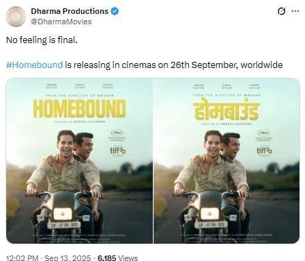 Martin Scorsese Backed Homebound Gets Global Praise Releases September 26
