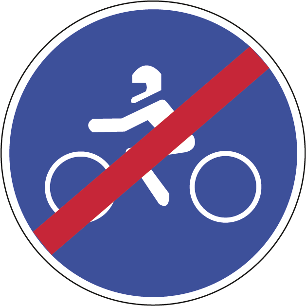 D11c - End of mandatory lane for motorcycles