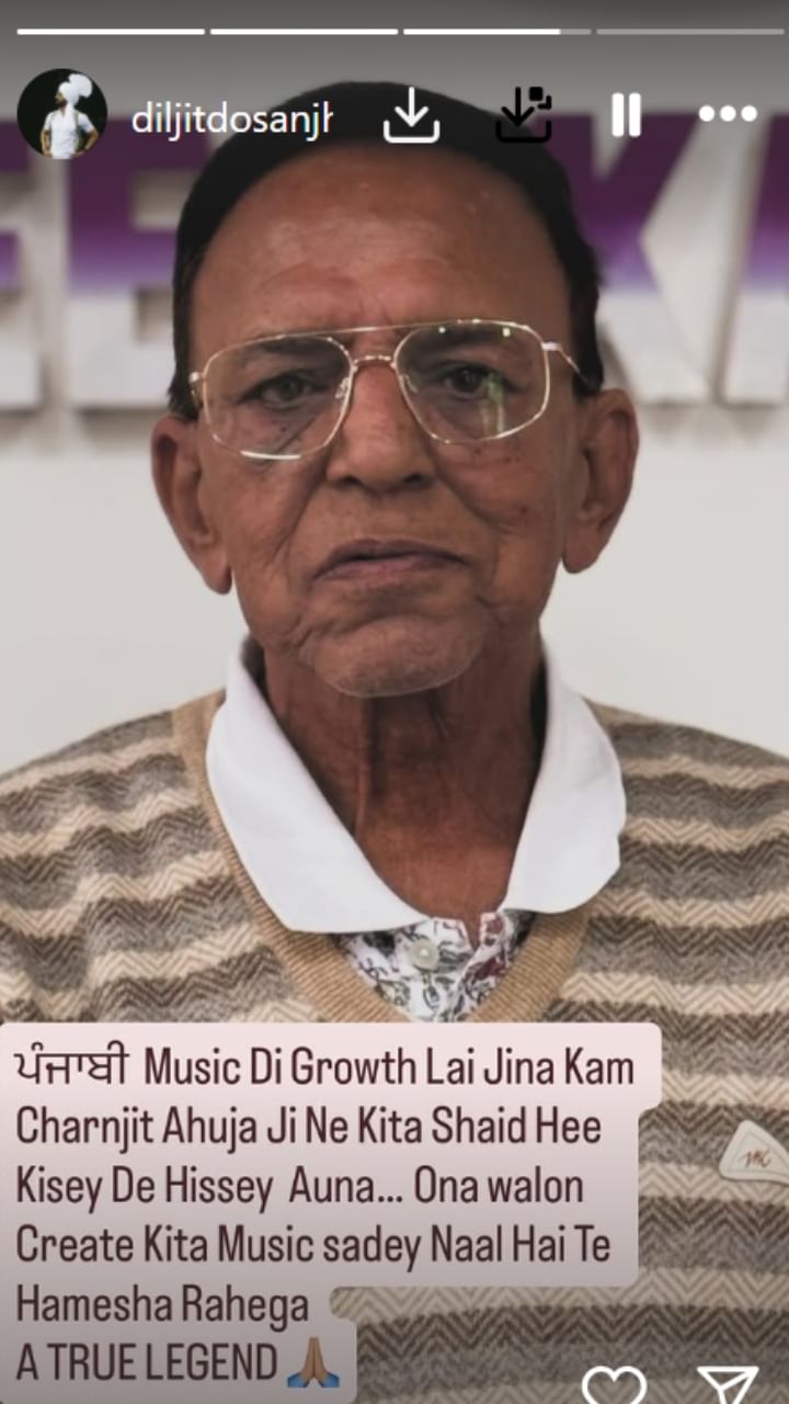 Punjabi Music Emperor Charanjit Ahuja Dies, Diljit Dosanjh, Master Saleem Mourn Charanjit Ahuja, a renowned Punjabi musician
