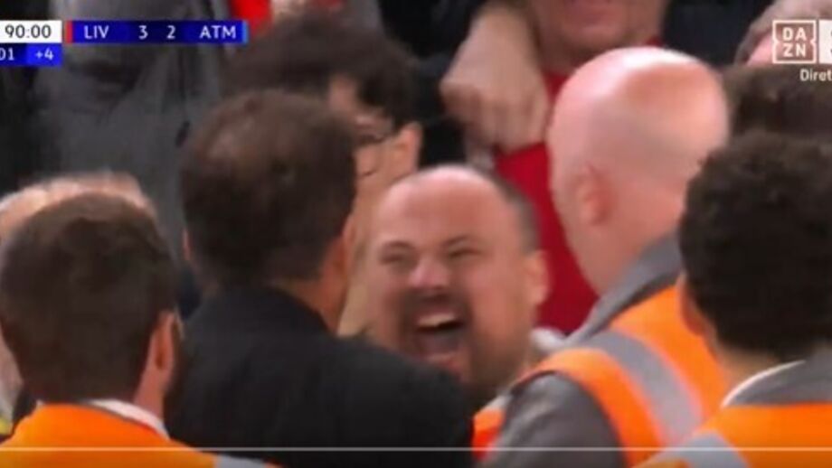 Simeone Explodes – Expelled After Anfield Fan Scuffle Post-Liverpool Win Simeone argues with fan during Liverpool-Atletico Madrid match