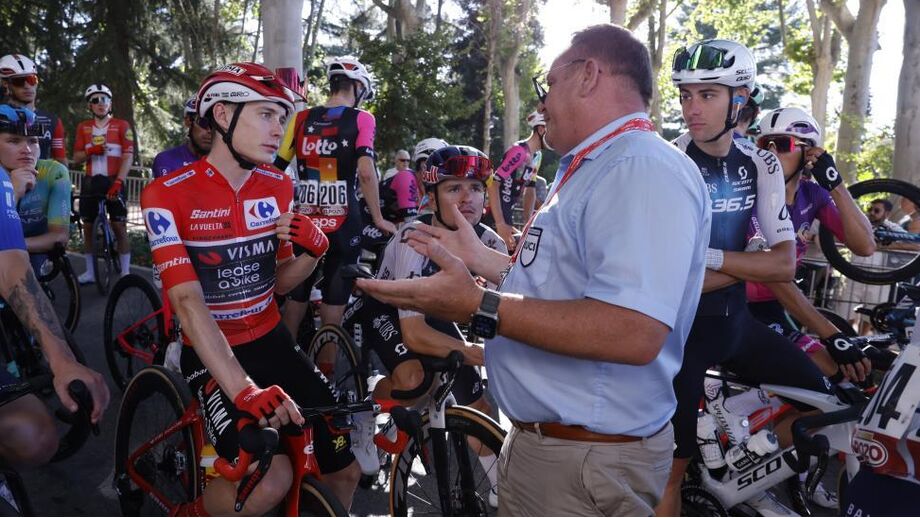 Vingegaard when he was told the final Vuelta stage would end early due to pro-Palestinian protests