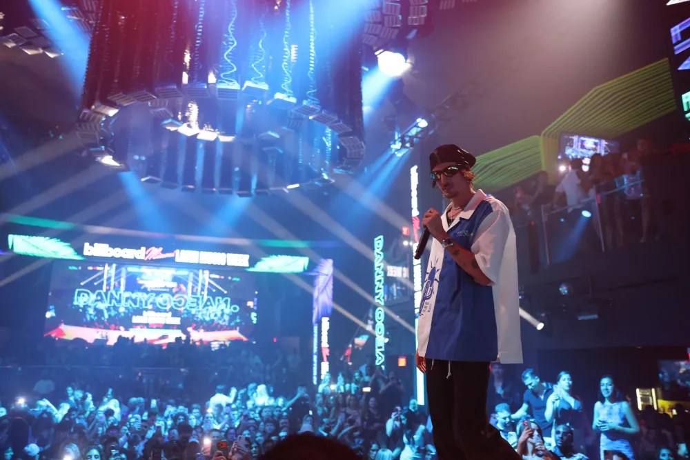 Bad Bunny Dominates Billboard Latin Awards, Throws Star-Studded Miami Bash Danny Ocean performing.