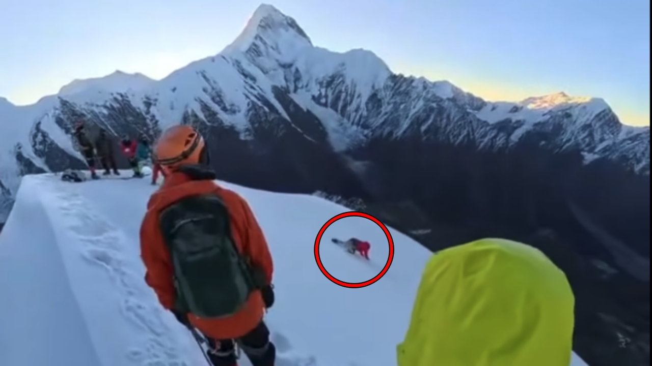 Shock: Climber falls to his death in China after removing safety rope for a photo (Clip)