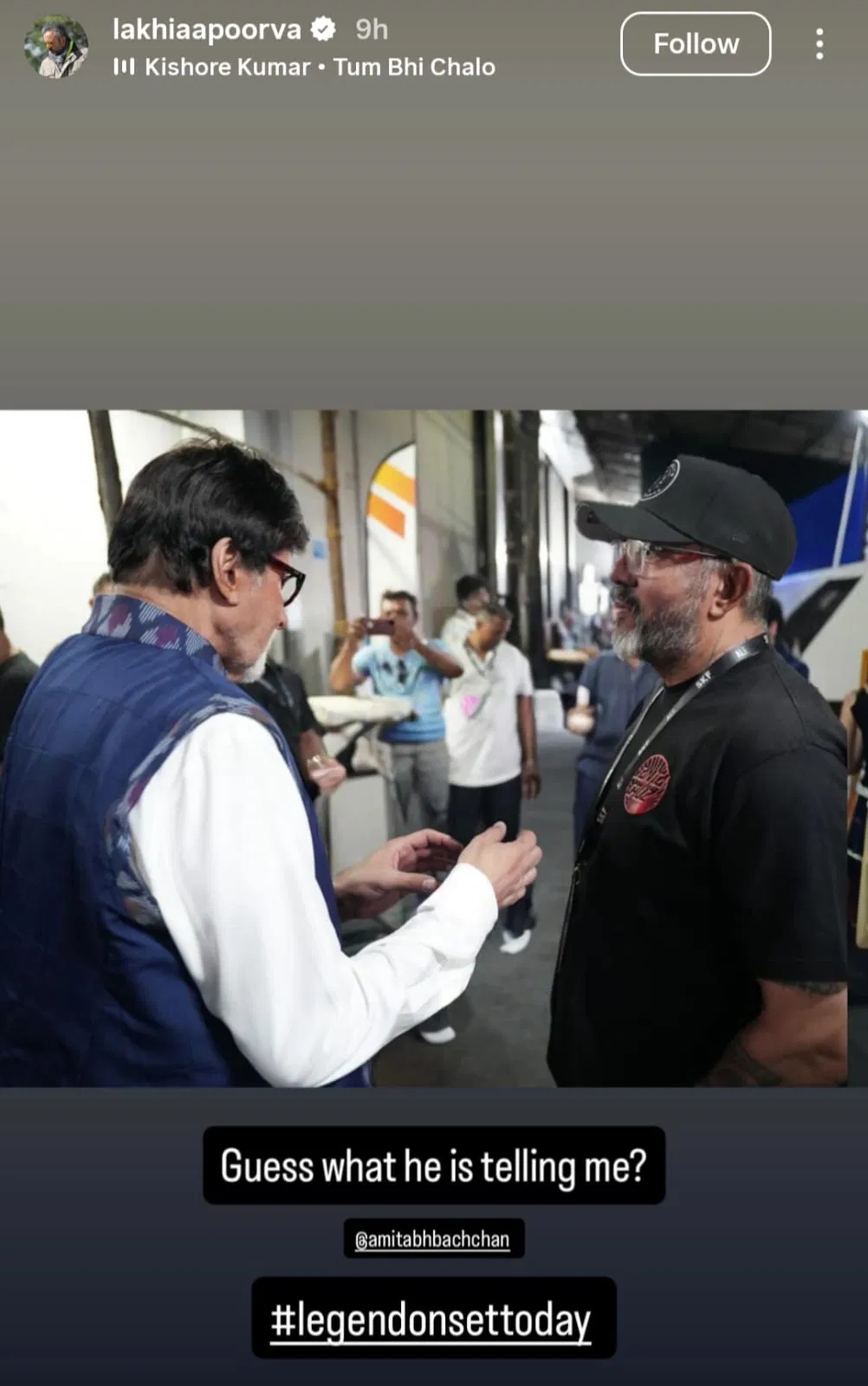 Director Apoorva Lakhia with Amitabh Bachchan on set