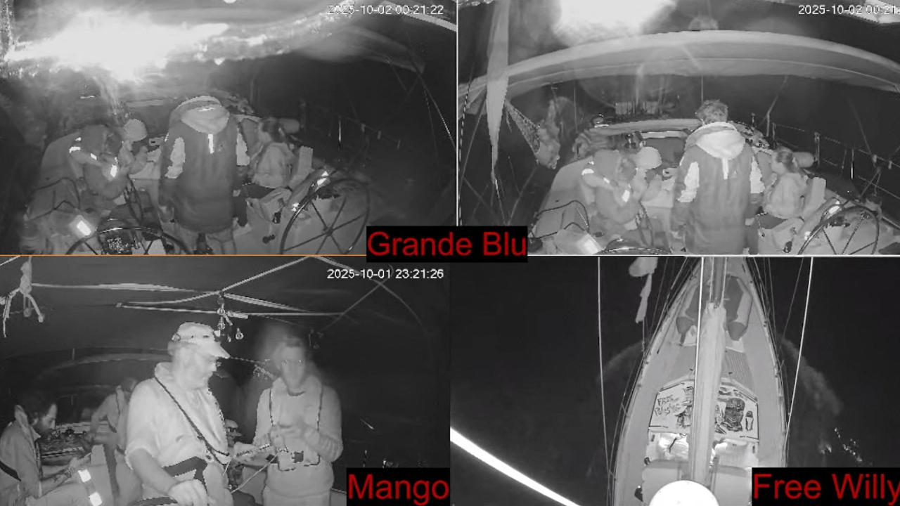 Greta Thunberg on an intercepted aid ship, surrounded by soldiers