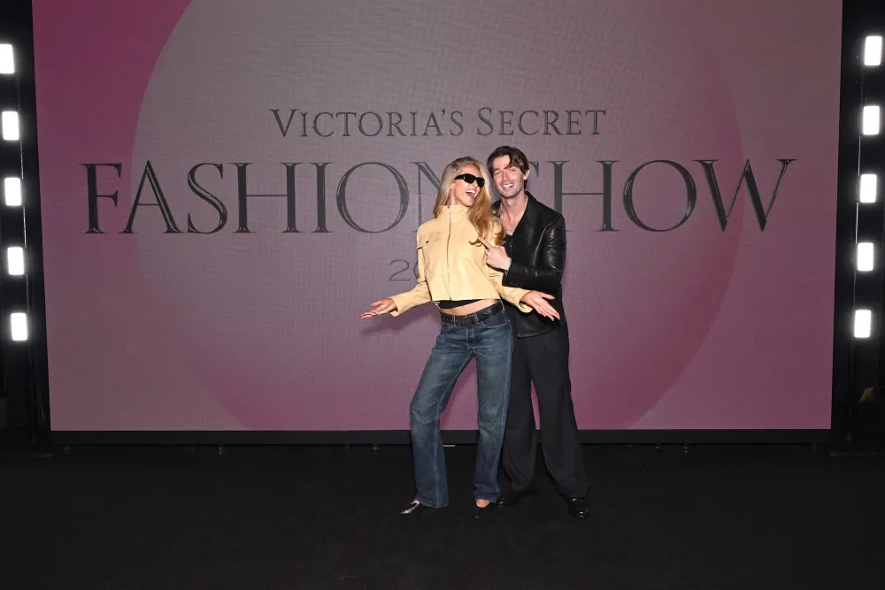 Patrick Schwarzenegger supports wife Abby at VS Fashion Show