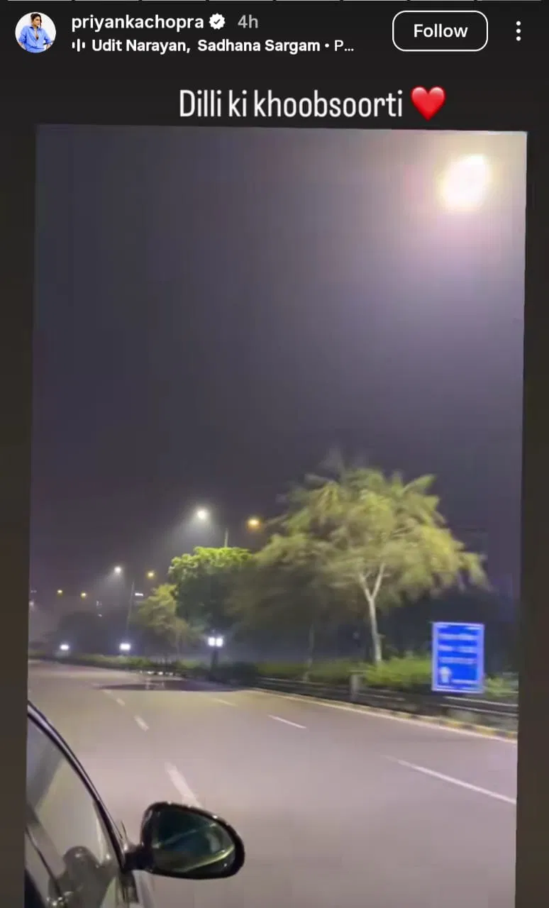 Priyanka Chopra: From New York Diwali to Delhi for 'SSMB29' Film Shoot Priyanka Chopra capturing Delhi's beauty from her car