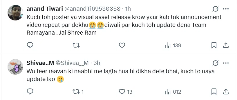 Ramayana Makers Old Dussehra Post Disappoints Fans New Update Demanded